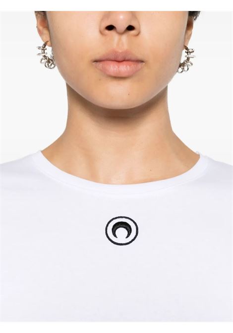 t-shirt baby fit moon logo jersey donna bianca MARINE SERRE | WTT012ACJER0008WH10